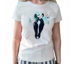 T-SHIRT MATINGOLD MIT PFERDEDRUCK UND BLUMENMOTIVEN für DAMEN - 3515