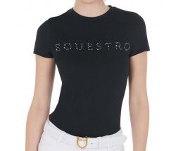 T-SHIRT EQUESTRO DAMEN MIT GLÄNZENDER SCHRIFT - 9870